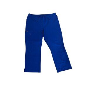 Women’s Stretch Drawstring Scrub Pants in Royal Blue XLPetite